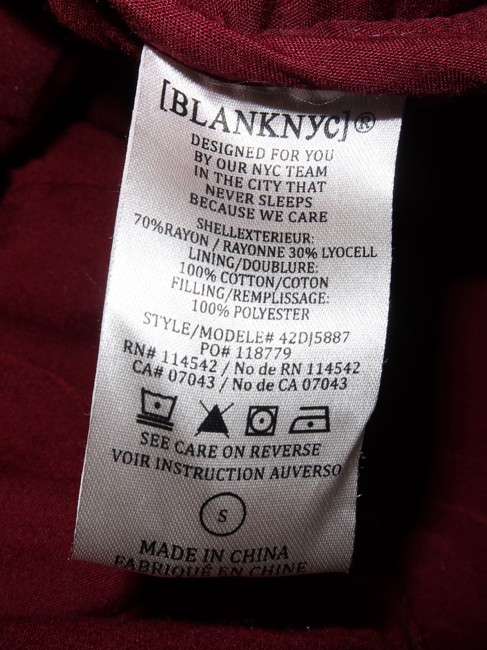 BLANKNYC Red Quilted Bomber Jacket - Picture 6 of 6